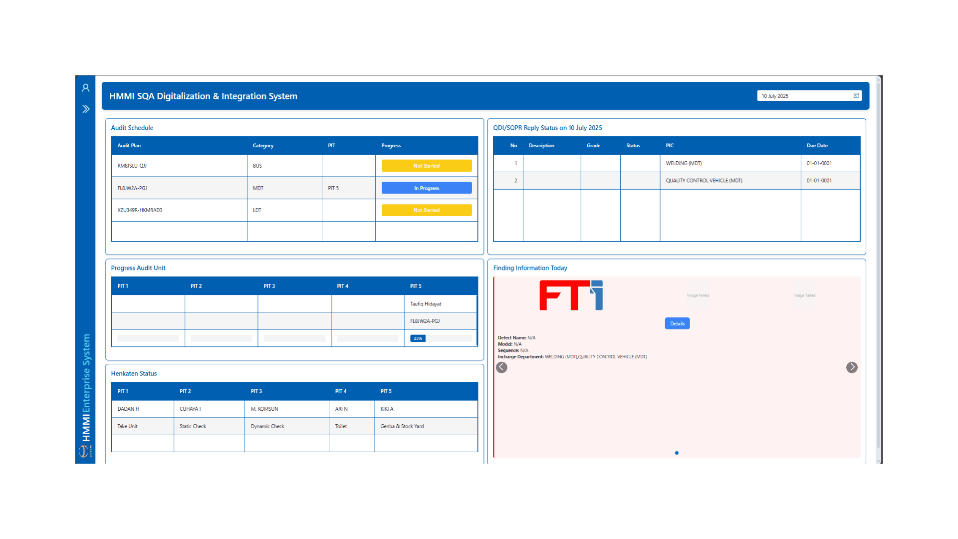 HMMI SQA Digitalization & Integration System screenshot 1